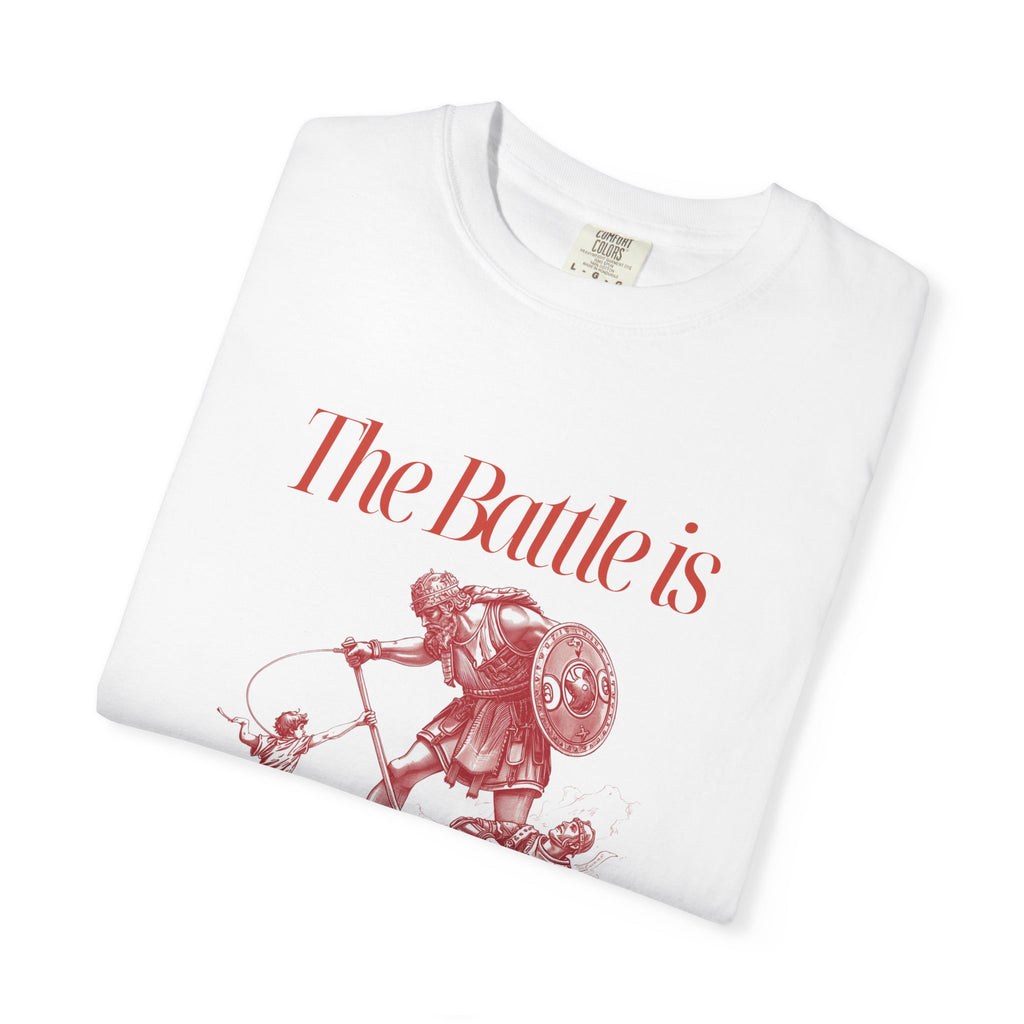 Christian Graphic T-Shirt — "The Battle is The Lord's" Vintage Faith Tee