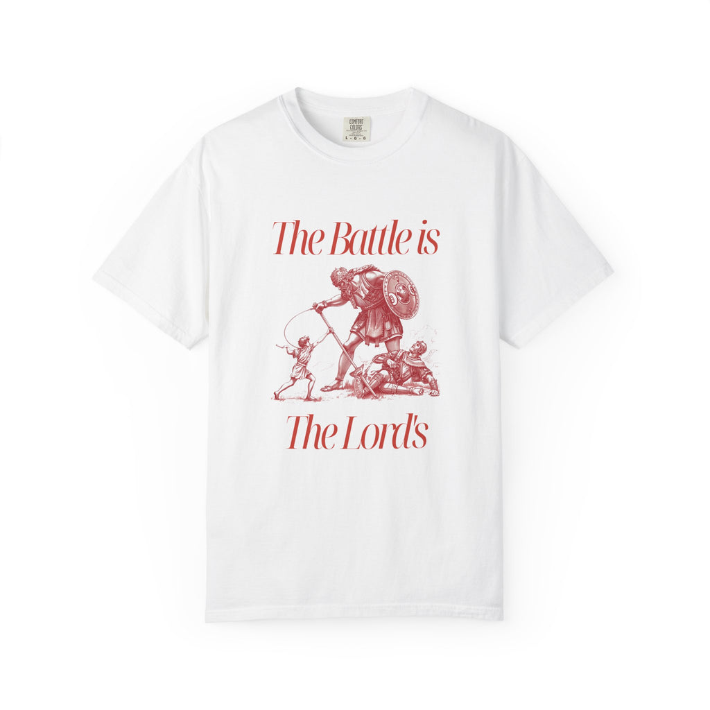 Christian Graphic T-Shirt — "The Battle is The Lord's" Vintage Faith Tee