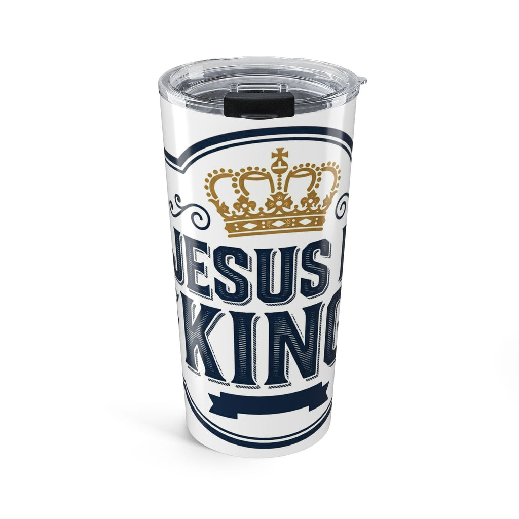 Jesus Is King 20oz Stainless Steel Tumbler — Insulated Christian Travel Mug with Crown Design