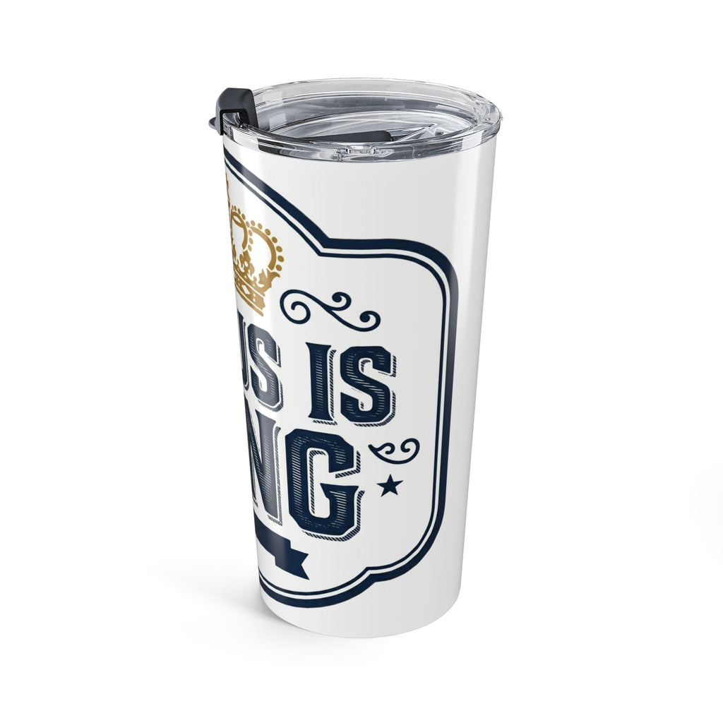 Jesus Is King 20oz Stainless Steel Tumbler — Insulated Christian Travel Mug with Crown Design