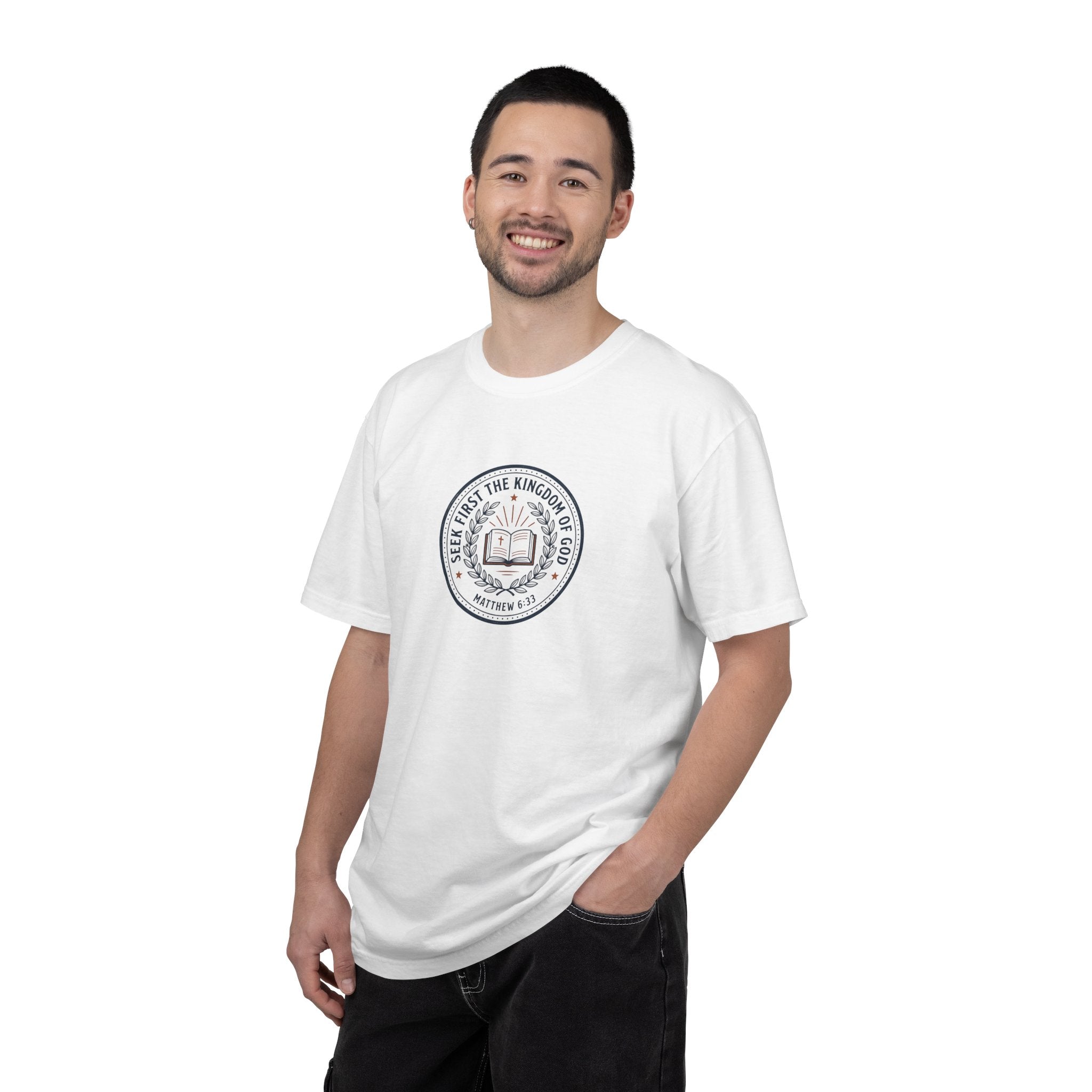 T-Shirt — "Seek First the Kingdom of God" Scripture Seal Tee