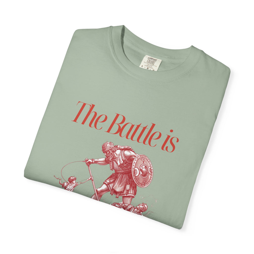 Christian Graphic T-Shirt — "The Battle is The Lord's" Vintage Faith Tee