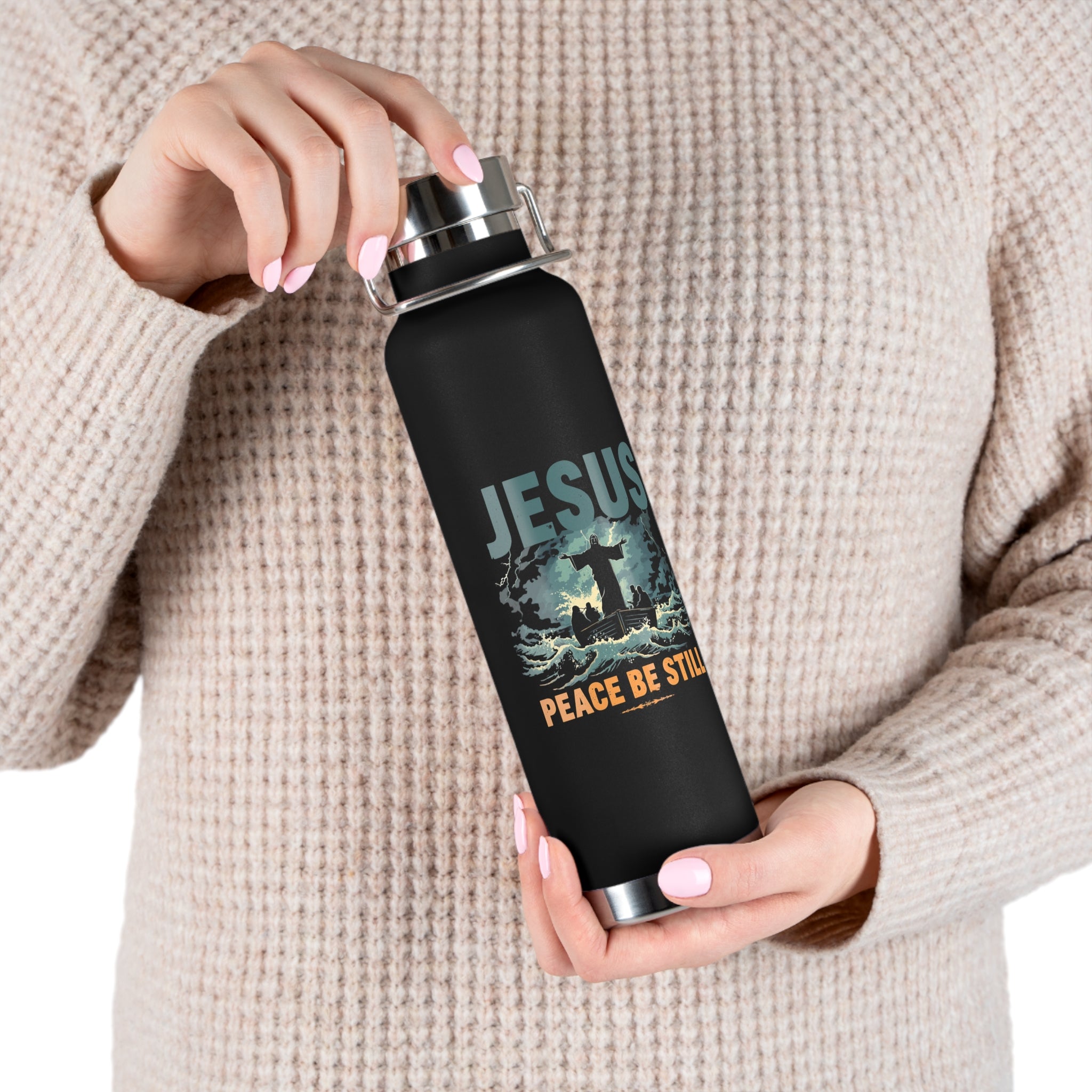 Jesus 'Peace Be Still' 22oz Insulated Water Bottle