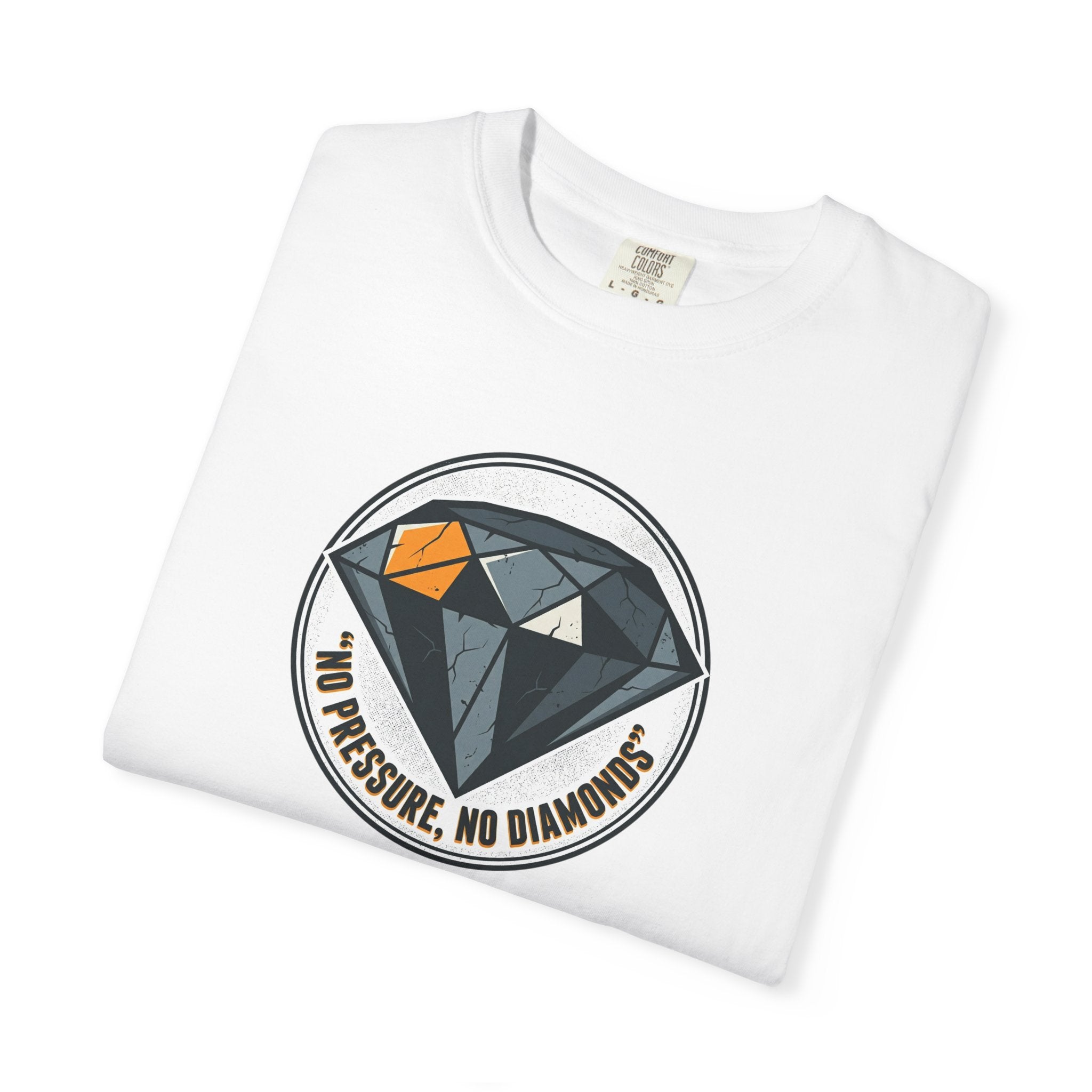 No Pressure, No Diamonds T-Shirt — Geometric Diamond Graphic Tee