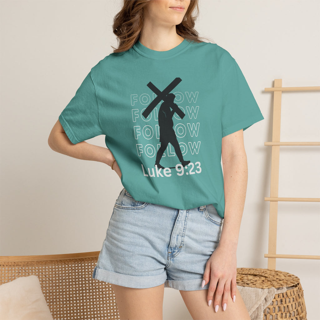 Follow Christ Cross (Luke 23) Christian Faith T-shirt