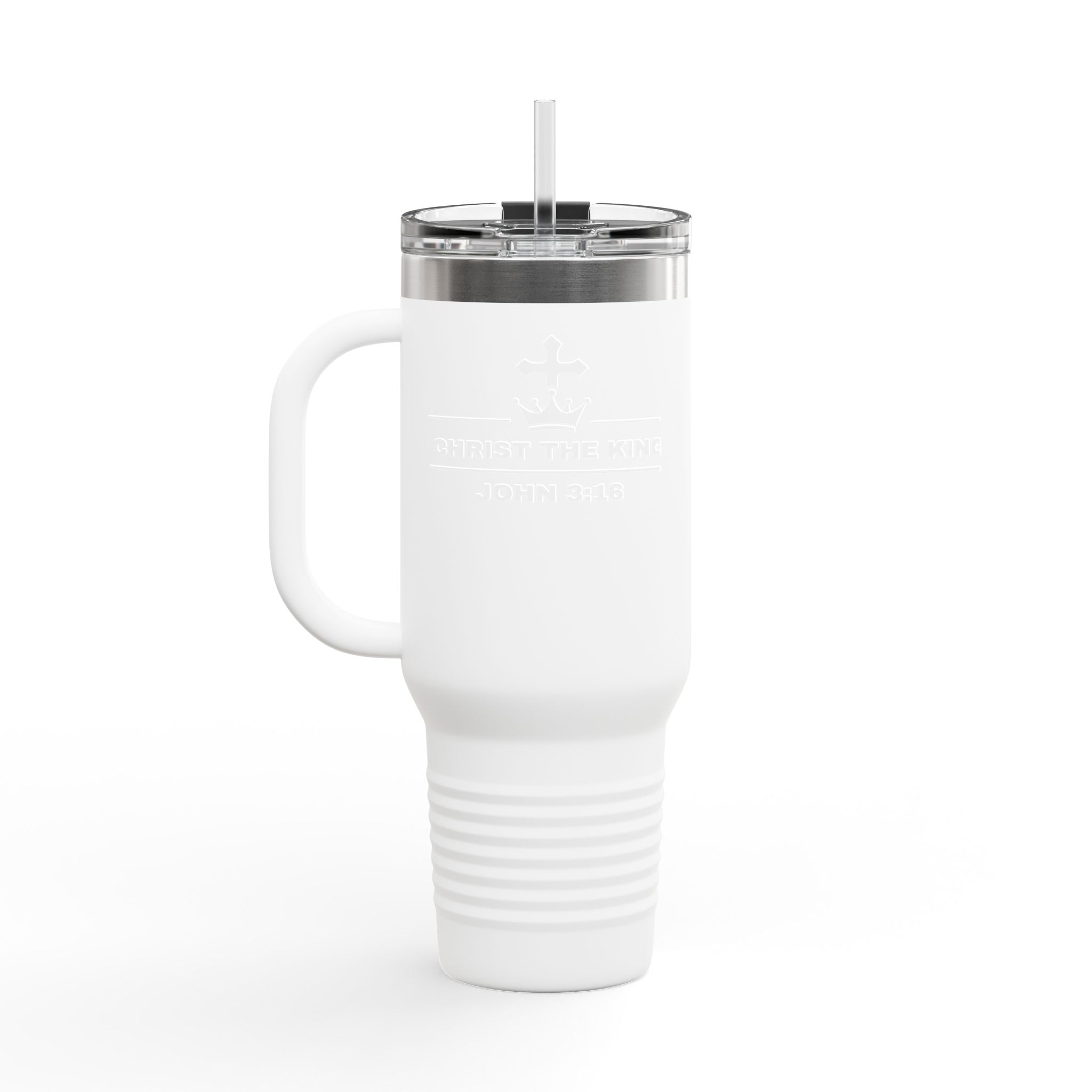 40oz Insulated Travel Mug — "Christ the King" John 3:16 Tumbler