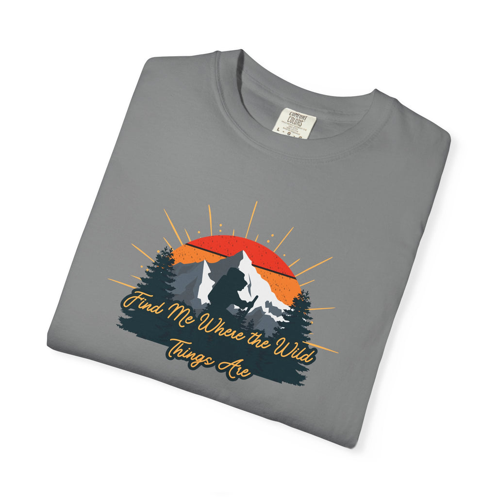 Mountain Sunset T-Shirt — 'Lead Me Where the Wild Things Are' Outdoor Graphic Tee