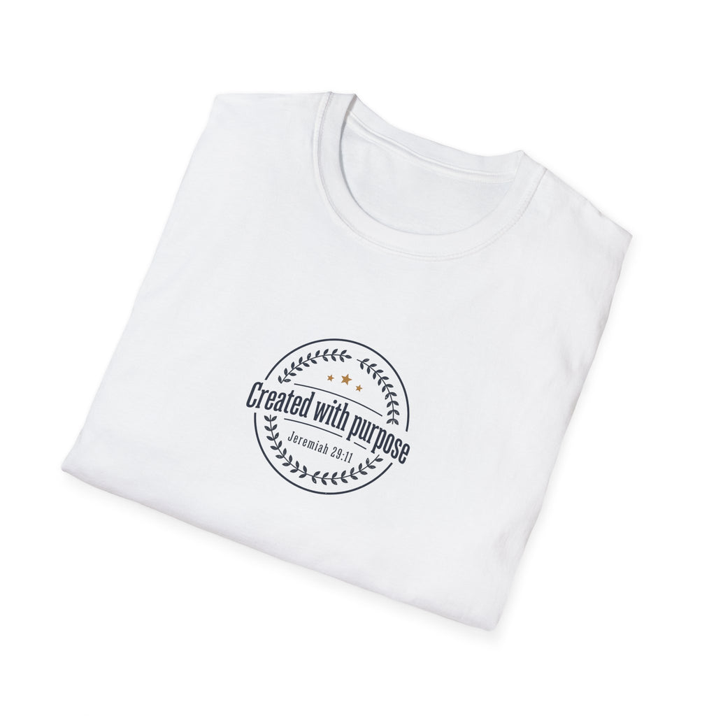 T-Shirt — "Created with Purpose" Minimalist Inspirational Tee