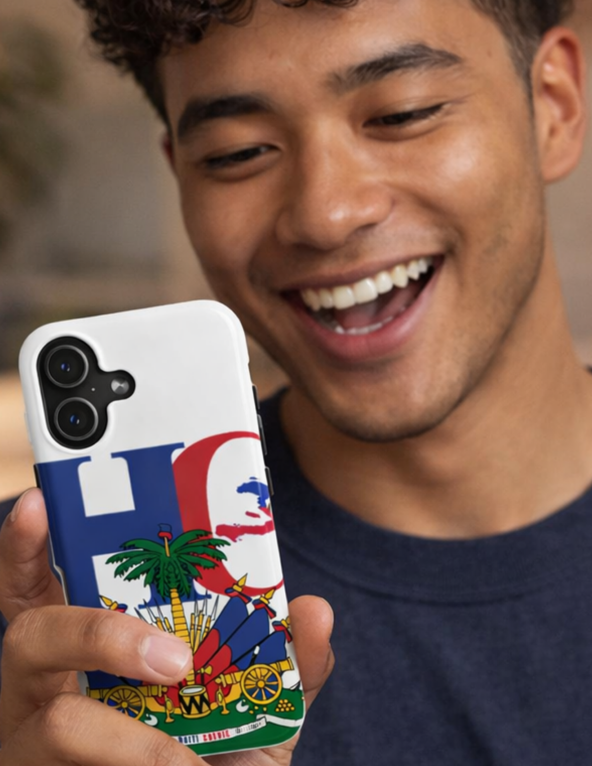 Haiti Crest Tough Phone Case – Protective Phone Cover with Haitian Flag Coat of Arms