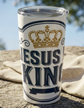 Jesus Is King 20oz Stainless Steel Tumbler — Insulated Christian Travel Mug with Crown Design