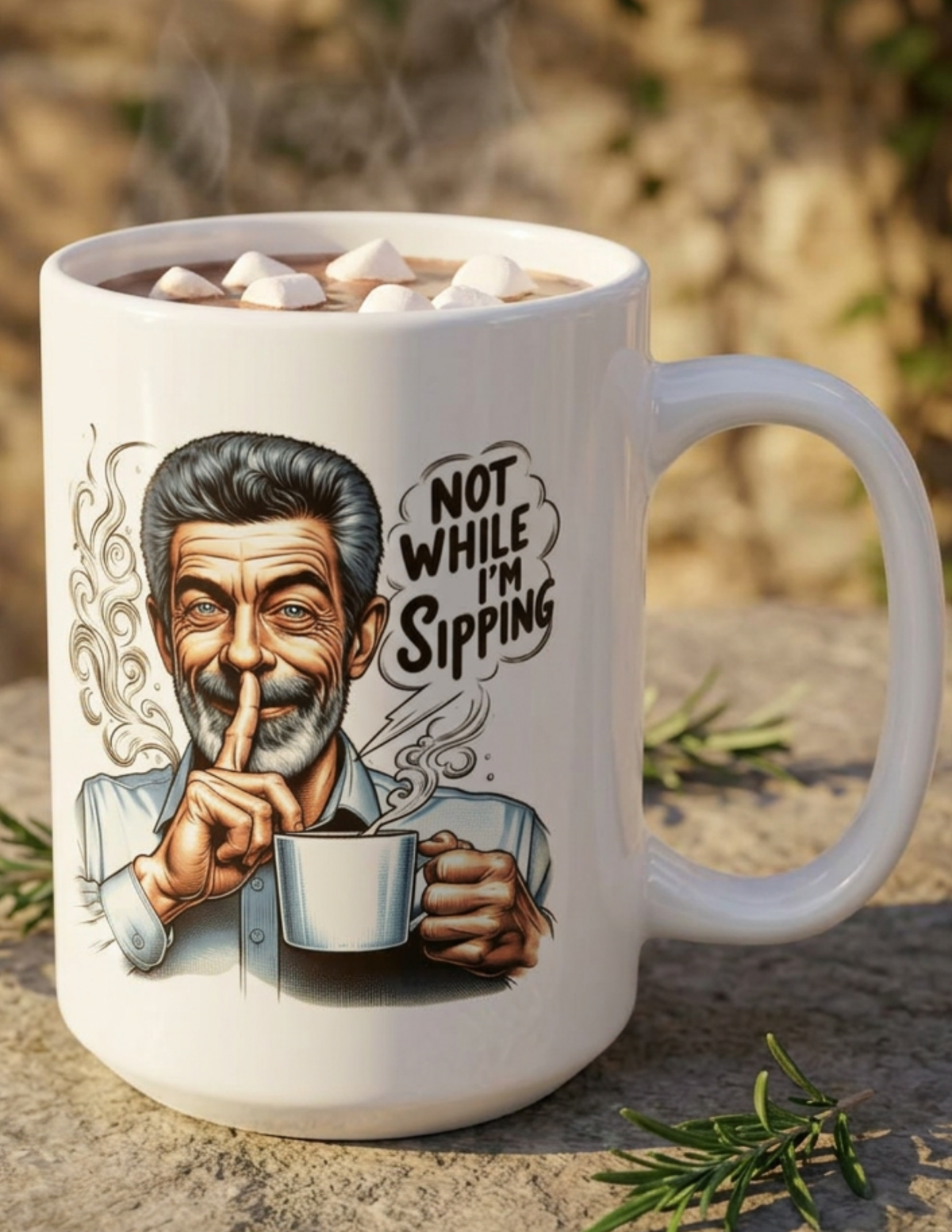 Funny Ceramic Mug (11oz, 15oz) - Sssh, not while i'm sipping