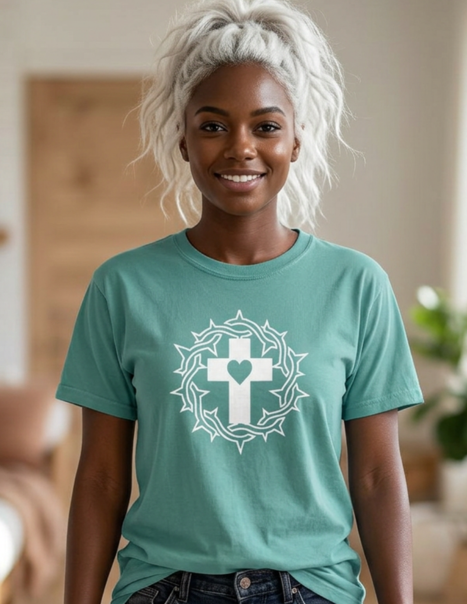 Christ Thorns Heart and Cross T-Shirt