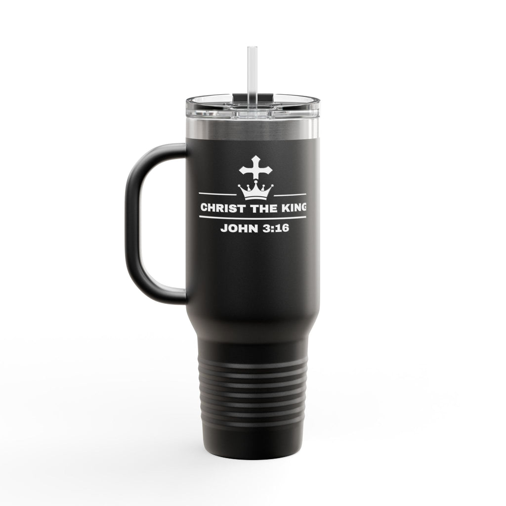 40oz Insulated Travel Mug — "Christ the King" John 3:16 Tumbler