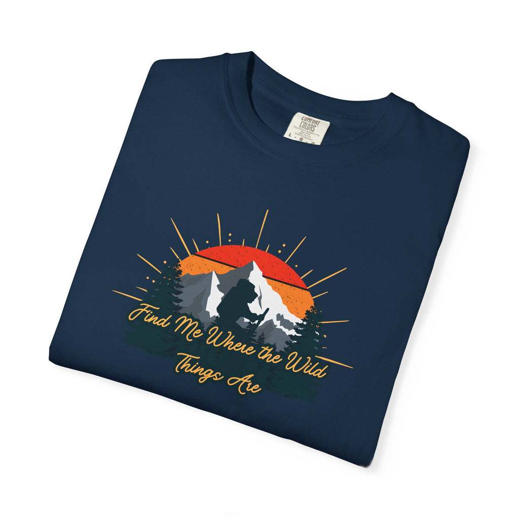 Mountain Sunset T-Shirt — 'Lead Me Where the Wild Things Are' Outdoor Graphic Tee