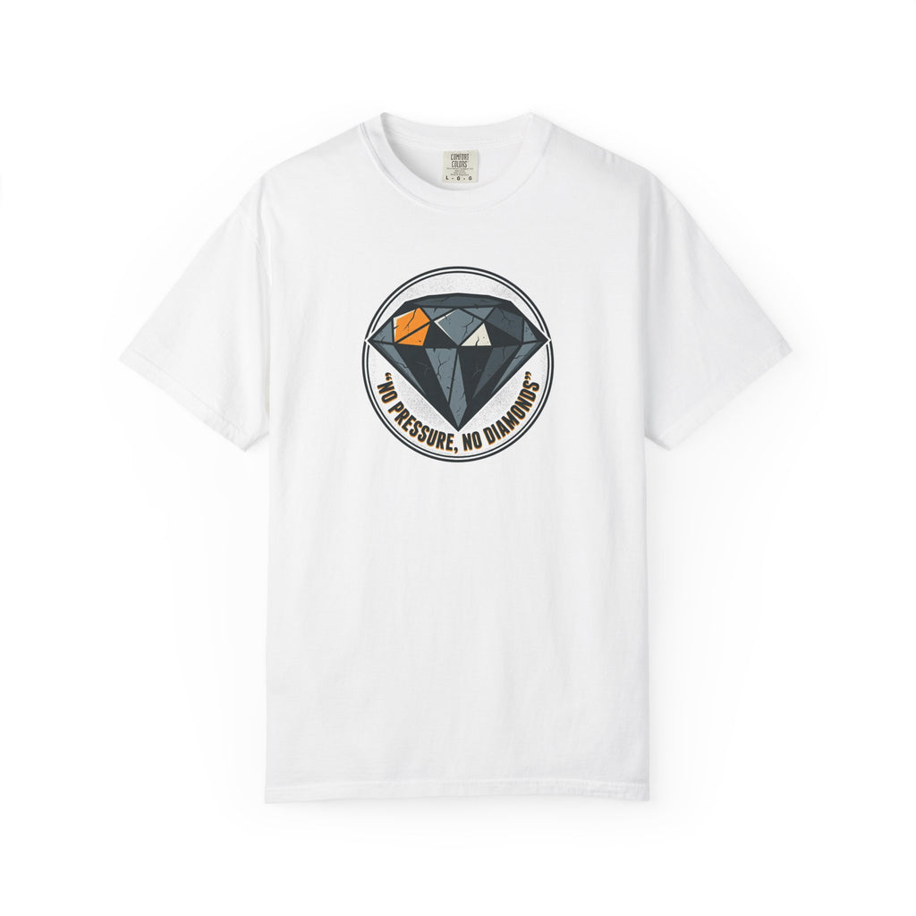 No Pressure, No Diamonds T-Shirt — Geometric Diamond Graphic Tee