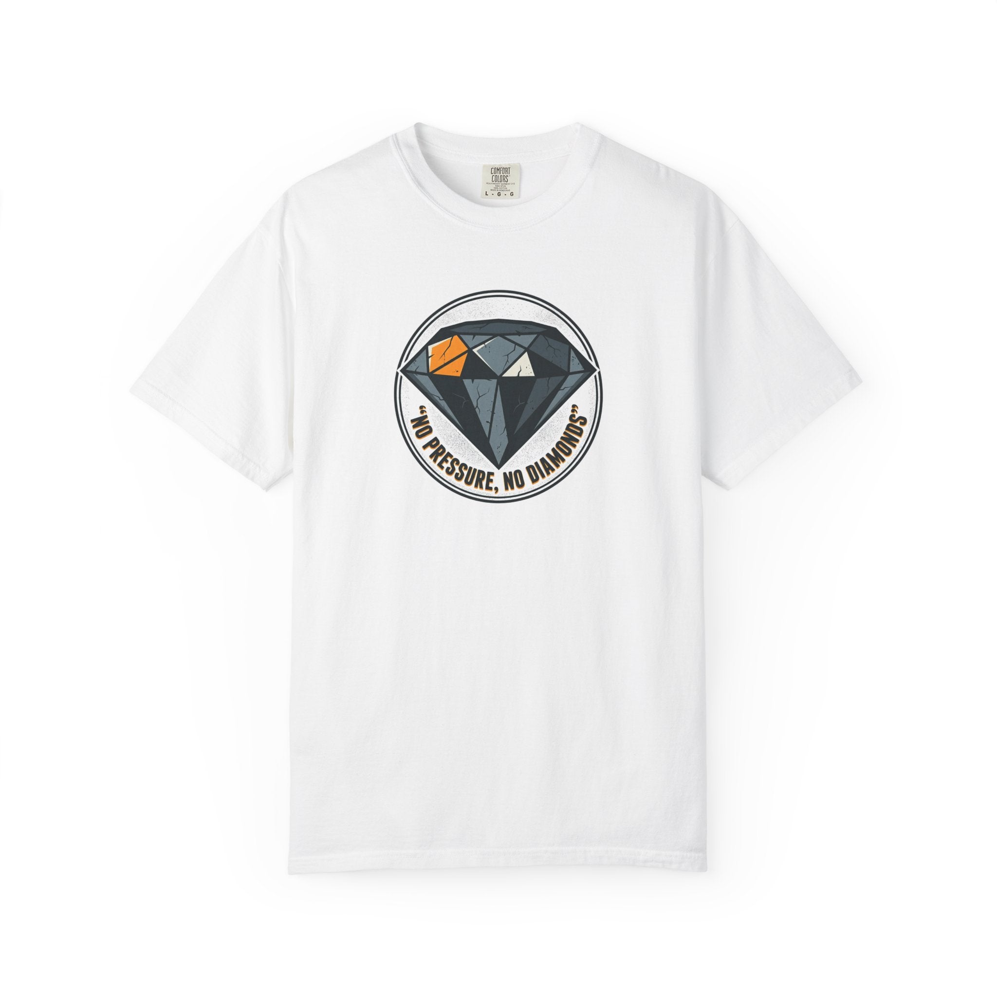 No Pressure, No Diamonds T-Shirt — Geometric Diamond Graphic Tee