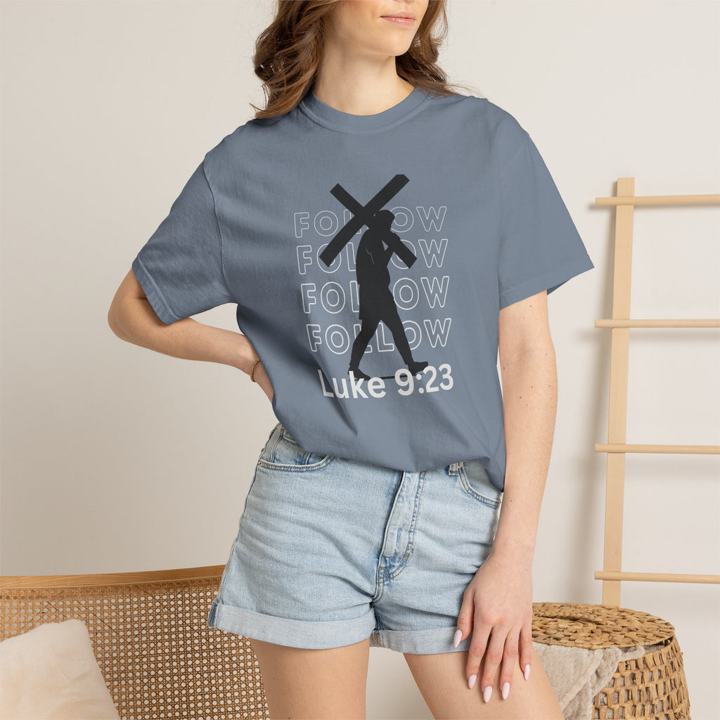 Follow Christ Cross (Luke 23) Christian Faith T-shirt
