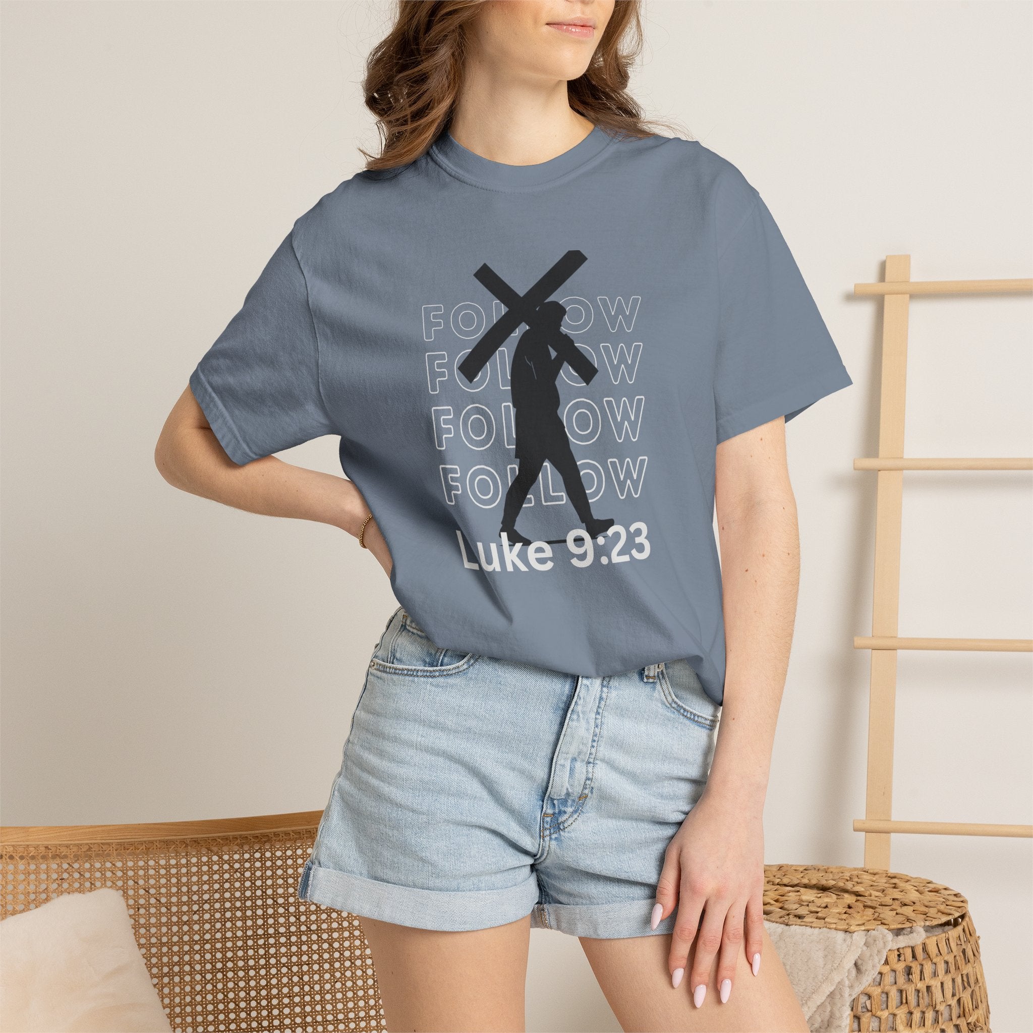 Follow Christ Cross (Luke 23) Christian Faith T-shirt