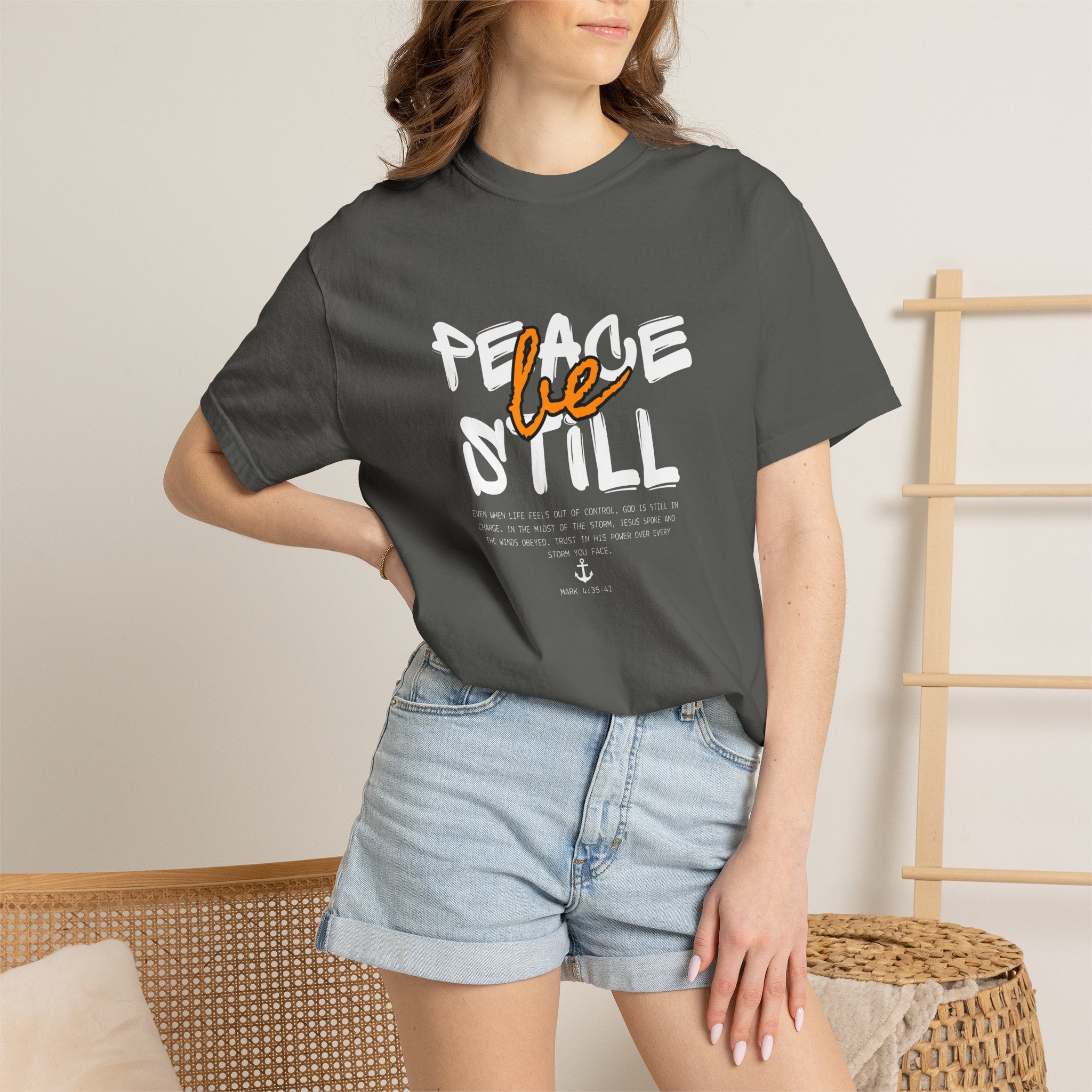 Be Script Tee — Minimalist 'be' Embroidered White T-Shirt