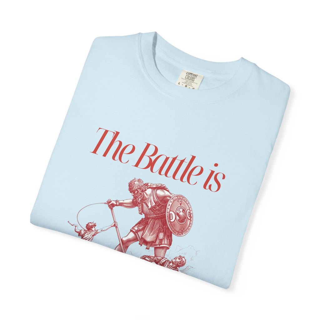 Christian Graphic T-Shirt — "The Battle is The Lord's" Vintage Faith Tee