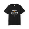 Love in Action — Minimalist White Tee with Brown Handwritten 'in'