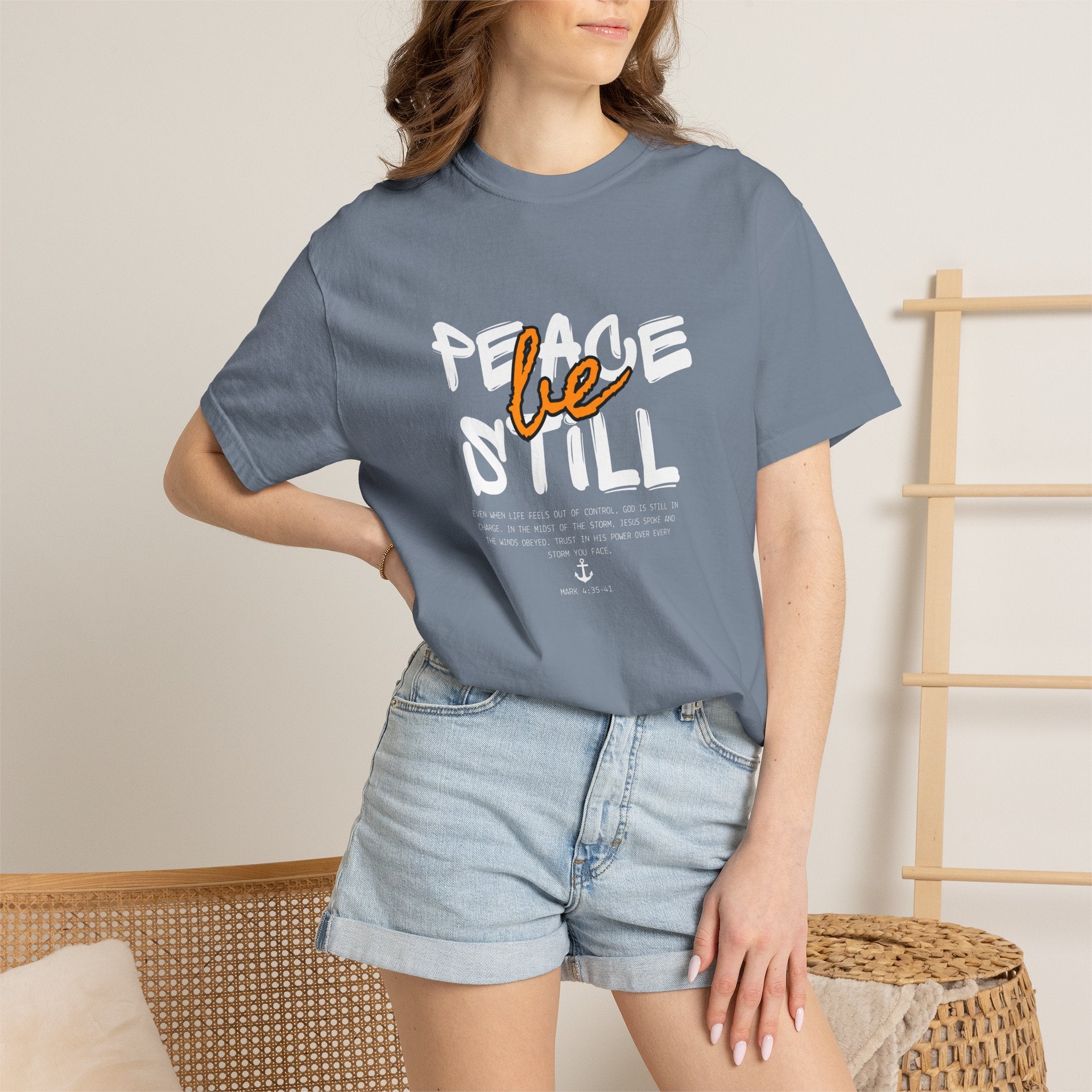 Be Script Tee — Minimalist 'be' Embroidered White T-Shirt