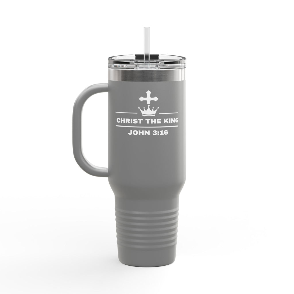 40oz Insulated Travel Mug — "Christ the King" John 3:16 Tumbler