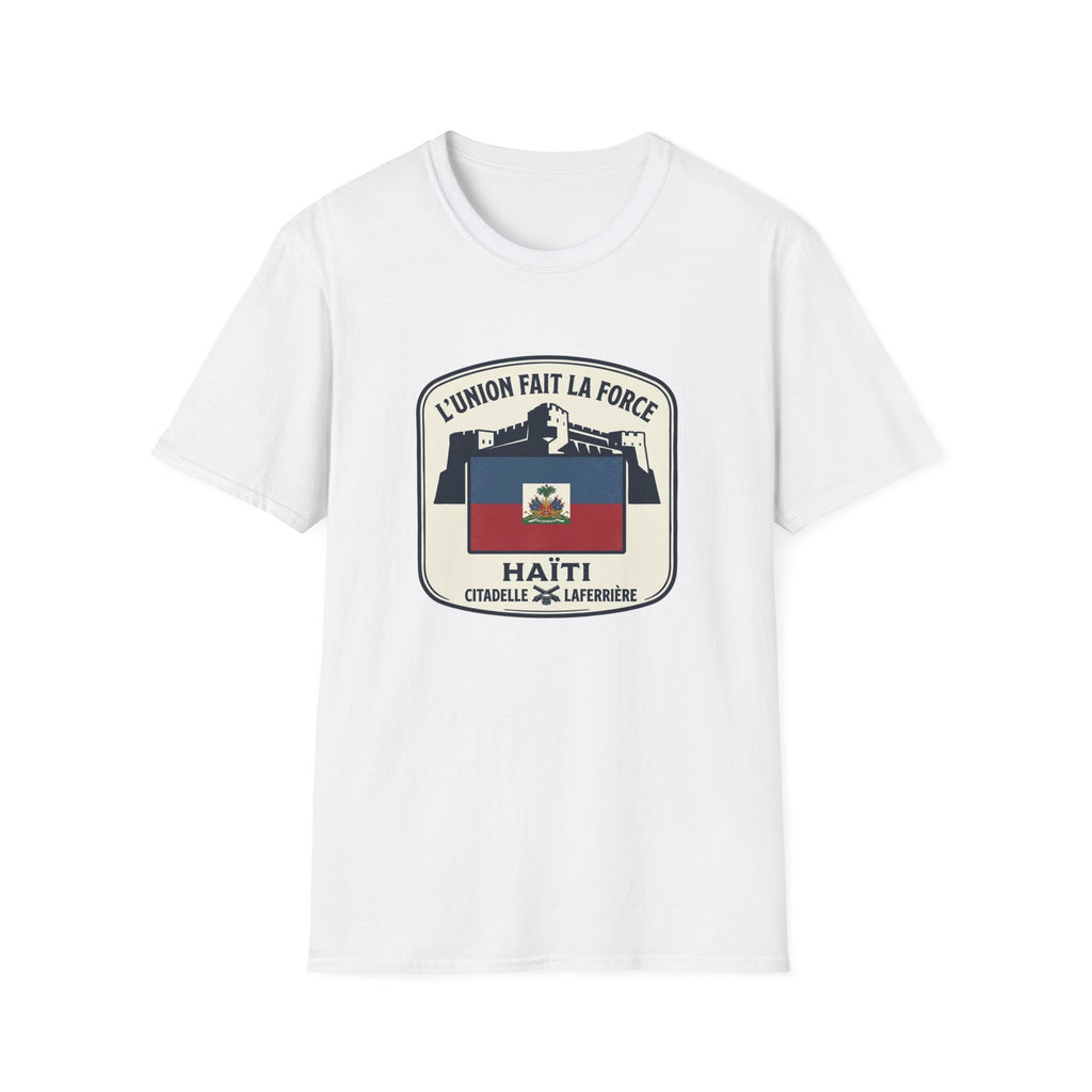 Haiti Vintage Crest T-Shirt — "L'union Fait la Force" Flag Tee
