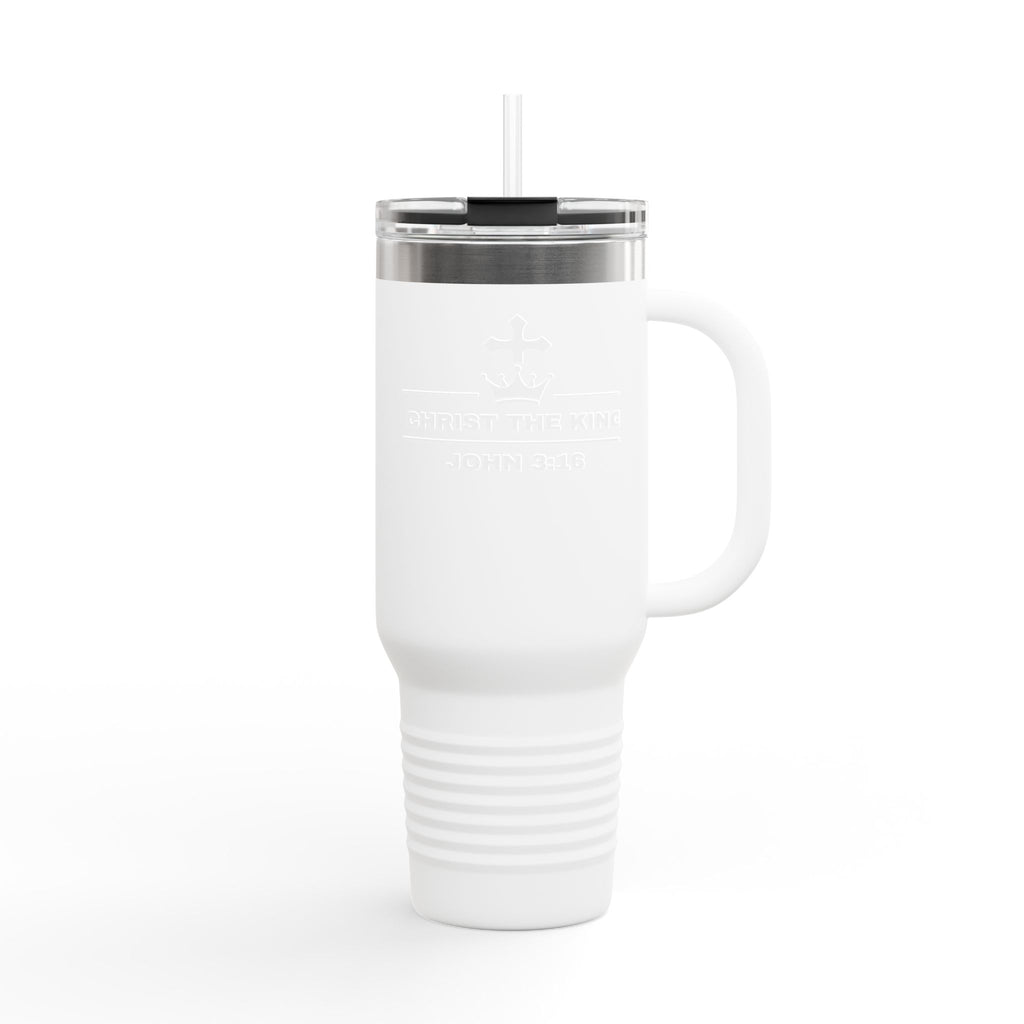 40oz Insulated Travel Mug — "Christ the King" John 3:16 Tumbler