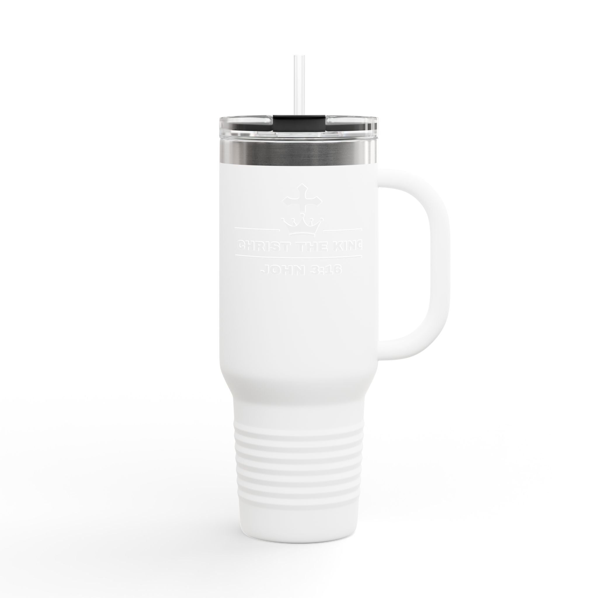 40oz Insulated Travel Mug — "Christ the King" John 3:16 Tumbler