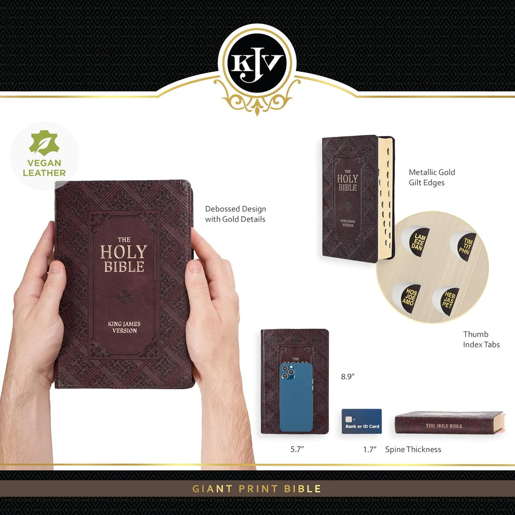 KJV Holy Bible, Giant Print Standard Size Faux Leather Red Letter Edition - Thum