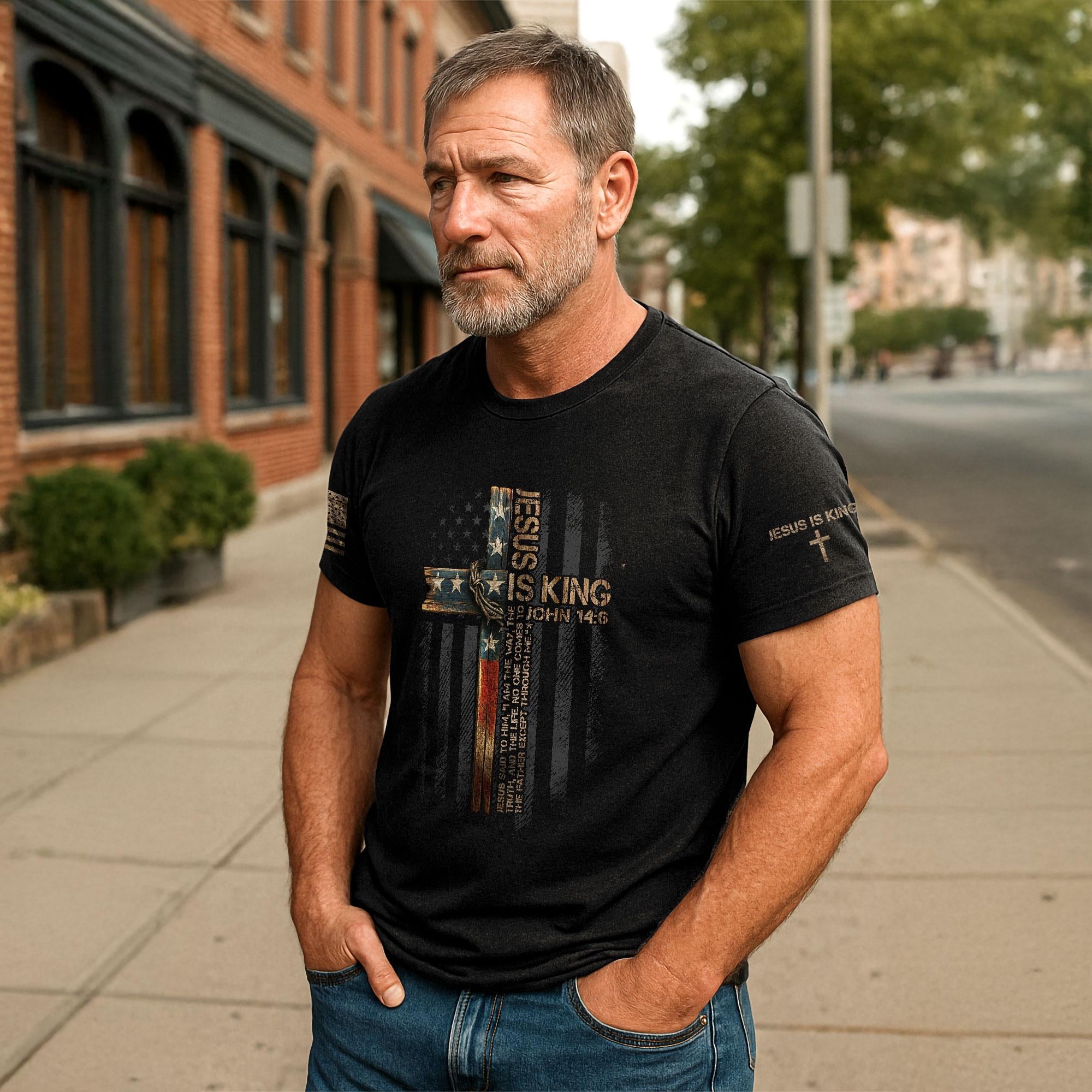 Jesus Is King Shirt, Christian Shirts Faith, Jesus Lover Shirt, Bible Verse T-Shirt, Cross Shirt, Christian Shirts for Men