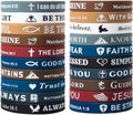 20PCS Bible Verse Silicone Bracelets Bible Verse Rubber Bracelets Religious Chri